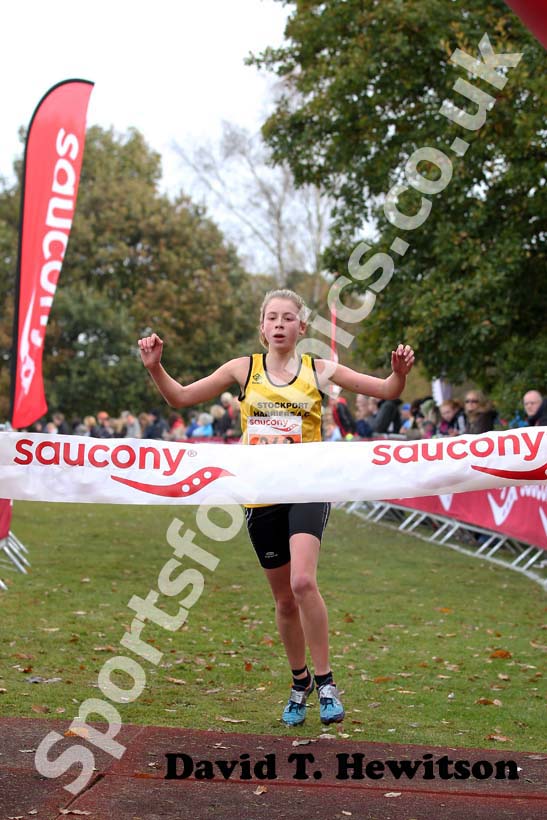 M. Williams (Stockport) wins the under 17s womens 2012 National Cross Country Relay Championships.